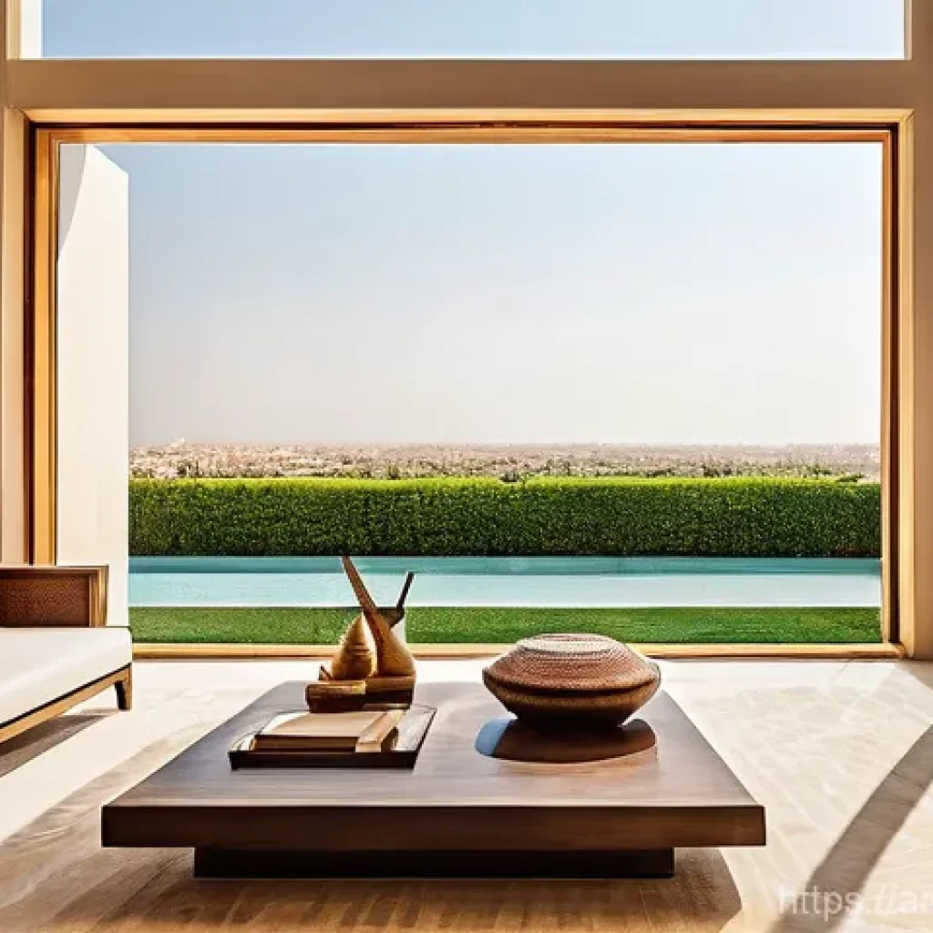 지열 냉난방 시스템의 여름철 냉방 성능 - **Prompt 1: Oasis of Comfort in a Scorching Summer** "A stunning, modern Arabian villa, inspired...