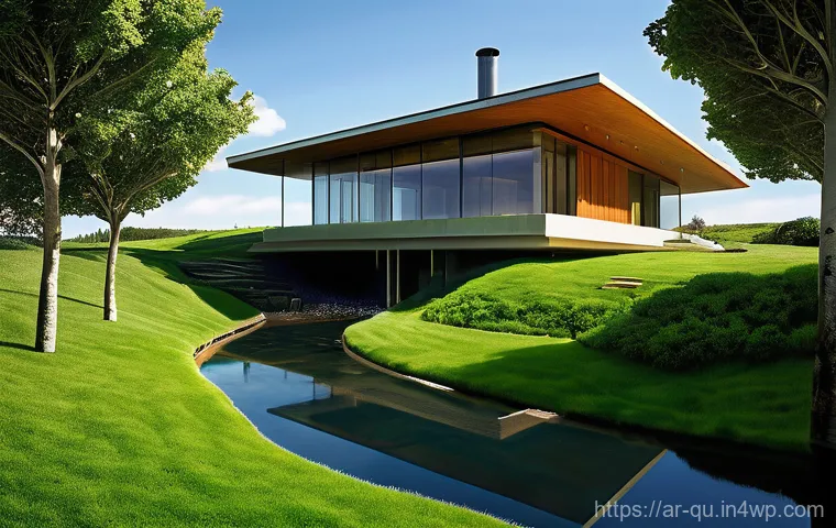 지열 냉난방 시스템의 배관 및 설치 기술 - **Smart Home Comfort: Geothermal Living** An inviting and warm, high-definition image portraying...