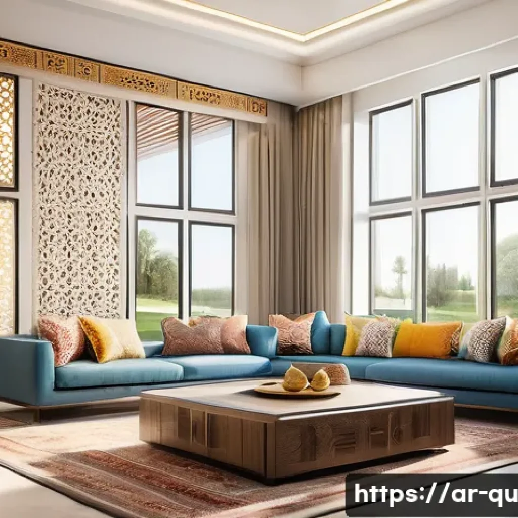 지열 냉난방 시스템과 효과적인 환기 시스템 - A modern Middle Eastern family home interior showcasing an advanced geothermal heating and cooling s...