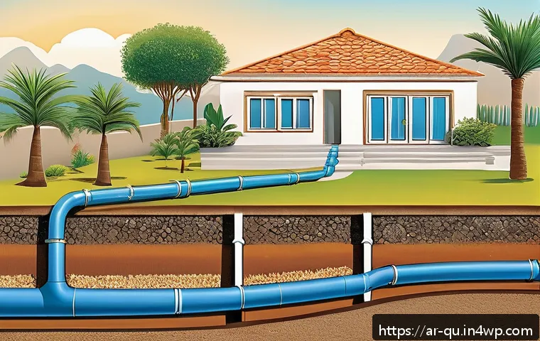 효율적인 지열 냉난방 시스템 운영 팁 - A detailed cross-sectional illustration of a geothermal heating and cooling system installation in a...